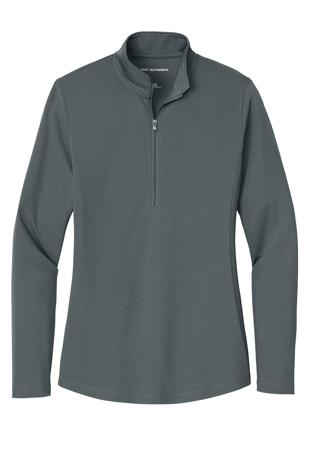 Port Authority LK112 Womens Dry Zone Moisture Wicking Micro Mesh 1/4 Zip Sweatshirt Graphite Grey Flat Front