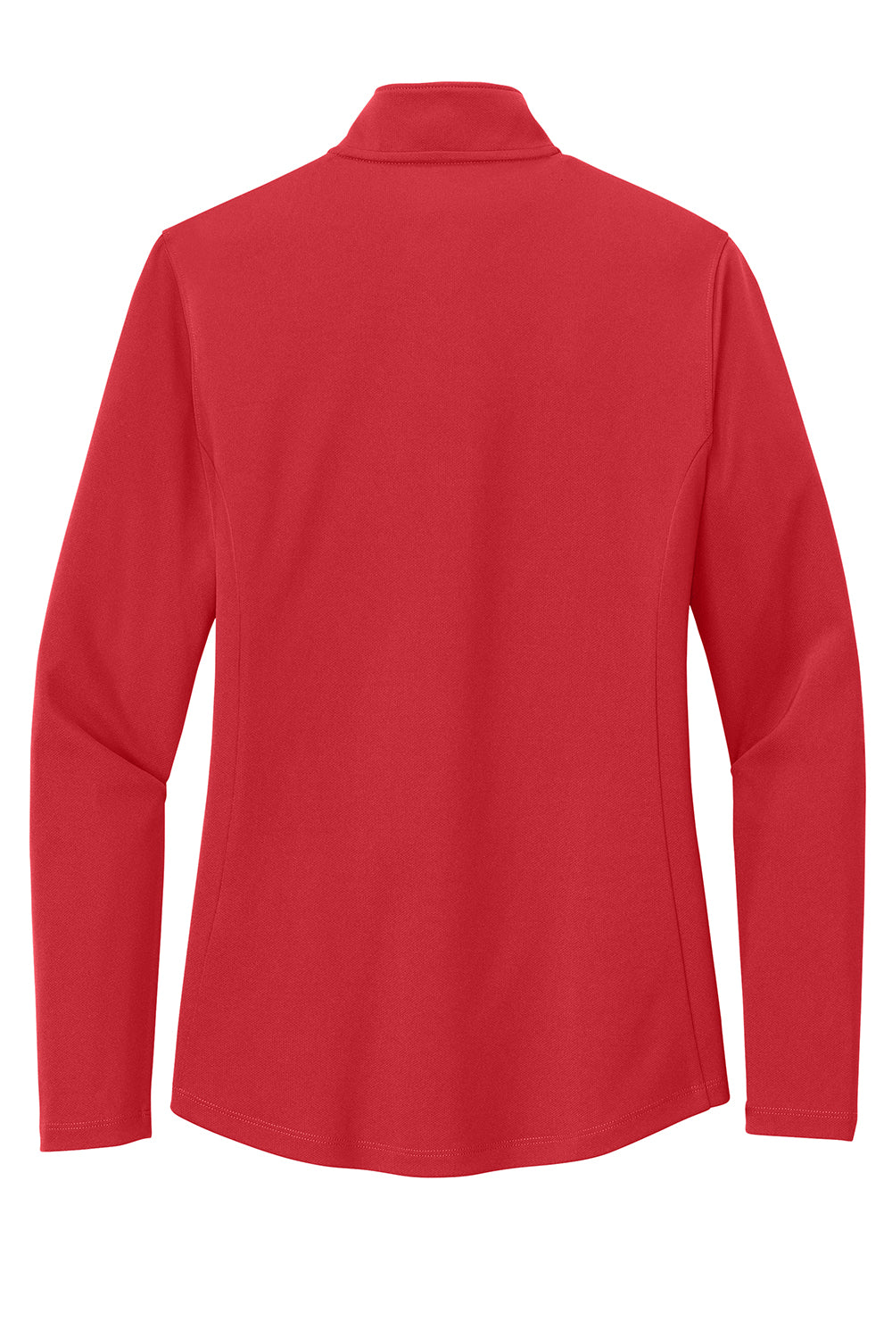 Port Authority LK112 Womens Dry Zone Moisture Wicking Micro Mesh 1/4 Zip Sweatshirt Rich Red Flat Back