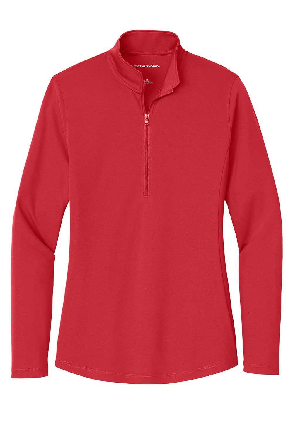 Port Authority LK112 Womens Dry Zone Moisture Wicking Micro Mesh 1/4 Zip Sweatshirt Rich Red Flat Front