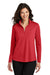 Port Authority LK112 Womens Dry Zone Moisture Wicking Micro Mesh 1/4 Zip Sweatshirt Rich Red Model Front