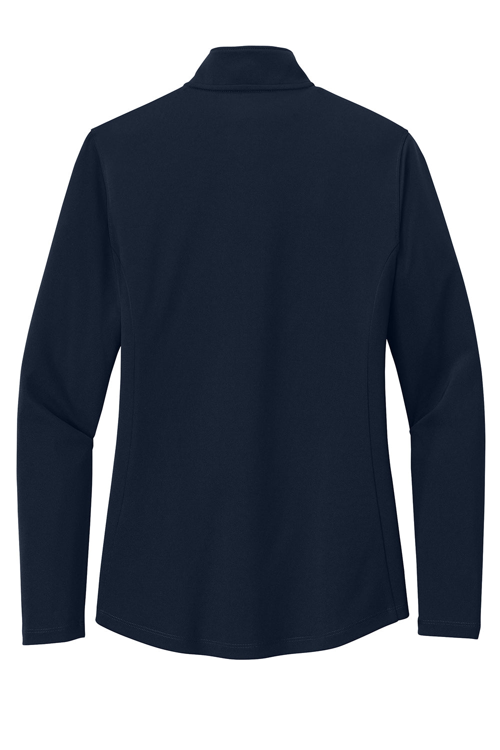 Port Authority LK112 Womens Dry Zone Moisture Wicking Micro Mesh 1/4 Zip Sweatshirt River Navy Blue Flat Back