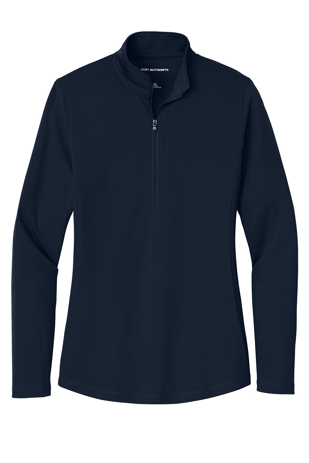 Port Authority LK112 Womens Dry Zone Moisture Wicking Micro Mesh 1/4 Zip Sweatshirt River Navy Blue Flat Front