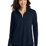 Port Authority Womens Dry Zone Moisture Wicking Micro Mesh 1/4 Zip Sweatshirt - River Navy Blue