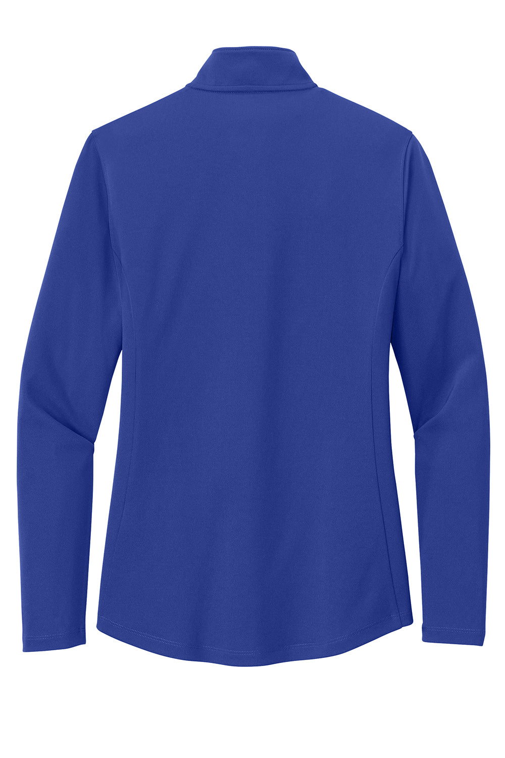 Port Authority LK112 Womens Dry Zone Moisture Wicking Micro Mesh 1/4 Zip Sweatshirt True Royal Blue Flat Back