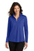 Port Authority LK112 Womens Dry Zone Moisture Wicking Micro Mesh 1/4 Zip Sweatshirt True Royal Blue Model Front