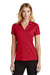 Port Authority LK398 Womens Staff Performance Moisture Wicking Short Sleeve Polo Shirt Engine Red Model Front