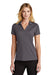 Port Authority LK398 Womens Staff Performance Moisture Wicking Short Sleeve Polo Shirt Graphite Grey Model Front