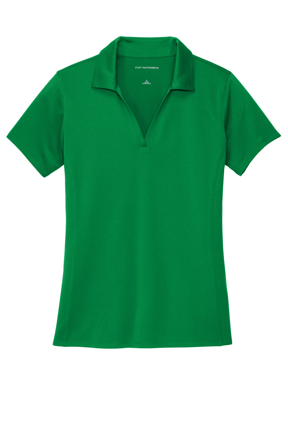 Port Authority LK398 Womens Staff Performance Moisture Wicking Short Sleeve Polo Shirt Spring Green Flat Front