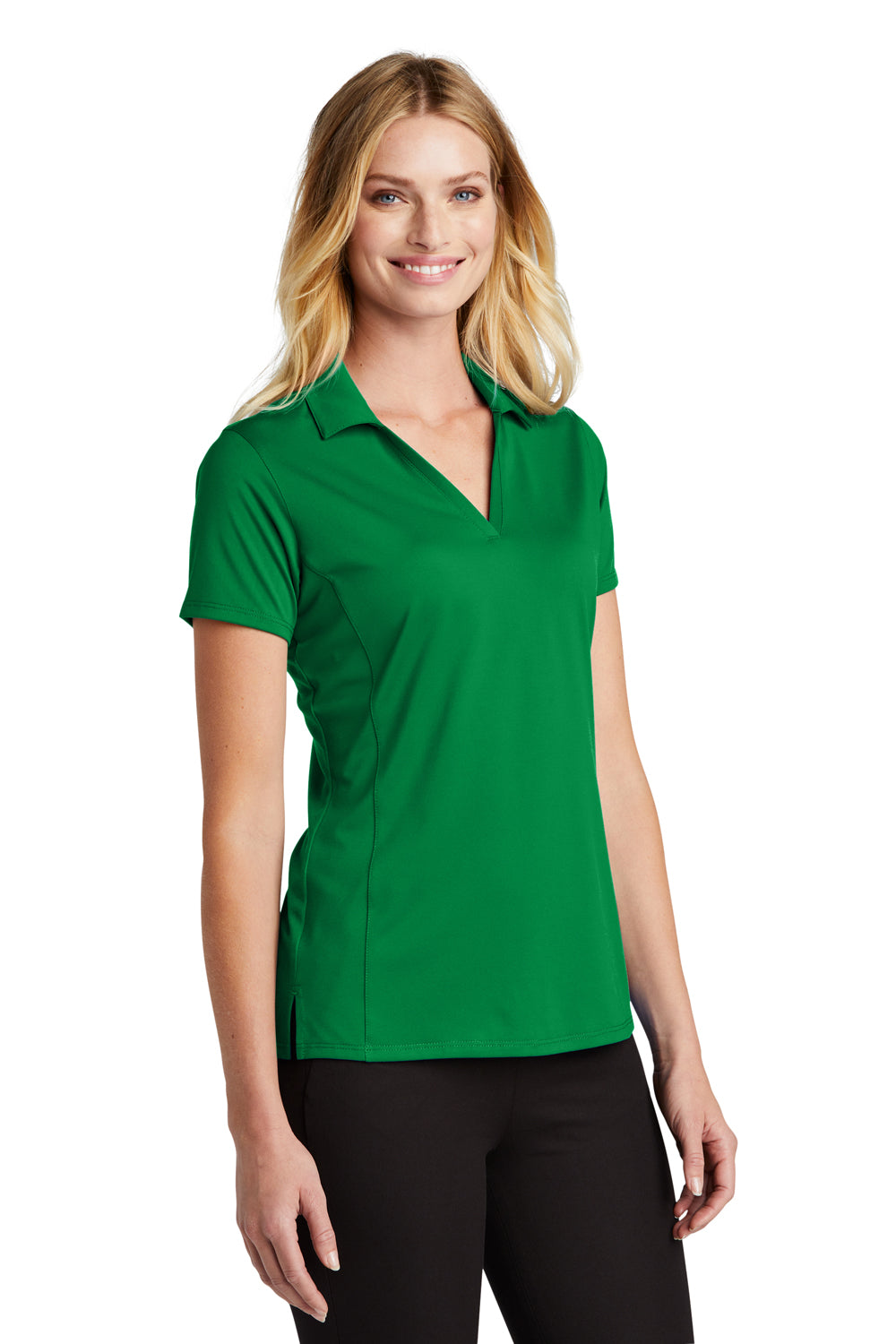 Port Authority LK398 Womens Staff Performance Moisture Wicking Short Sleeve Polo Shirt Spring Green Model 3q