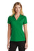 Port Authority LK398 Womens Staff Performance Moisture Wicking Short Sleeve Polo Shirt Spring Green Model Front