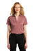 Port Authority LK542 Womens Silk Touch Performance Moisture Wicking Short Sleeve Polo Shirt Heather Garnet Red Model Front