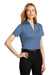 Port Authority LK542 Womens Silk Touch Performance Moisture Wicking Short Sleeve Polo Shirt Heather Moonlight Blue Model 3q