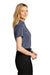 Port Authority LK542 Womens Silk Touch Performance Moisture Wicking Short Sleeve Polo Shirt Heather Navy Blue Model Side