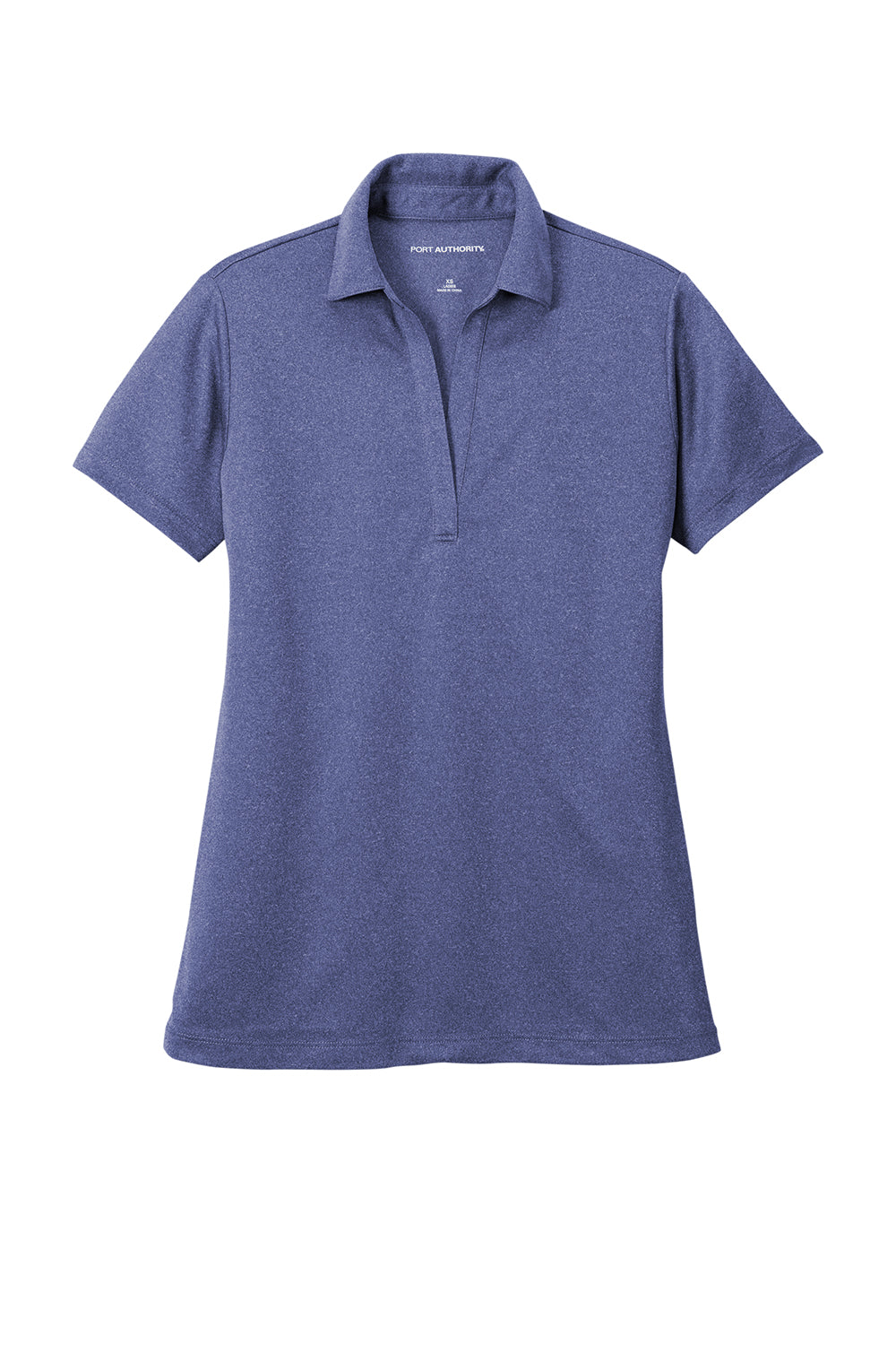 Port Authority LK542 Womens Silk Touch Performance Moisture Wicking Short Sleeve Polo Shirt Heather Royal Blue Flat Front