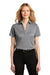 Port Authority LK542 Womens Silk Touch Performance Moisture Wicking Short Sleeve Polo Shirt Heather Shadow Grey Model Front