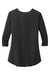 Port Authority LK5433 Womens Concept Jersey 3/4 Sleeve V-Neck T-Shirt Black Flat Back