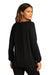 Port Authority LK5600 Womens Luxe Knit Long Sleeve Wide Neck T-Shirt Deep Black Model Back