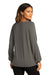 Port Authority LK5600 Womens Luxe Knit Long Sleeve Wide Neck T-Shirt Sterling Grey Model Back