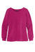 Port Authority LK5600 Womens Luxe Knit Long Sleeve Wide Neck T-Shirt Wild Berry Flat Front