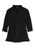 Port Authority LK5601 Womens Luxe Knit 3/4 Sleeve Polo Shirt Deep Black Flat Front