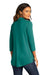 Port Authority LK5601 Womens Luxe Knit 3/4 Sleeve Polo Shirt Teal Green Model Back