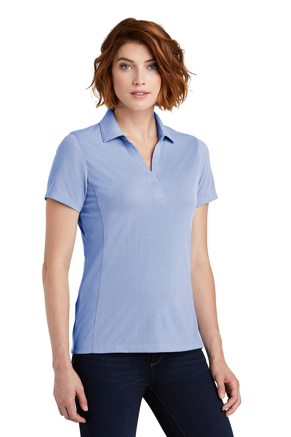 Port Authority LK582 Womens Oxford Moisture Wicking Short Sleeve Polo Shirt True Royal Blue Model 3q