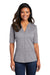 Port Authority LK583 Womens Moisture Wicking Short Sleeve Polo Shirt Graphite Grey/White Model Front