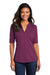 Port Authority LK583 Womens Moisture Wicking Short Sleeve Polo Shirt Violet Purple/Black Model Front