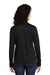 Port Authority LK584 Womens Silk Touch Performance Moisture Wicking 1/4 Zip Sweatshirt Black/Steel Grey Model Back