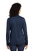 Port Authority LK584 Womens Silk Touch Performance Moisture Wicking 1/4 Zip Sweatshirt Navy Blue/Steel Grey Model Back