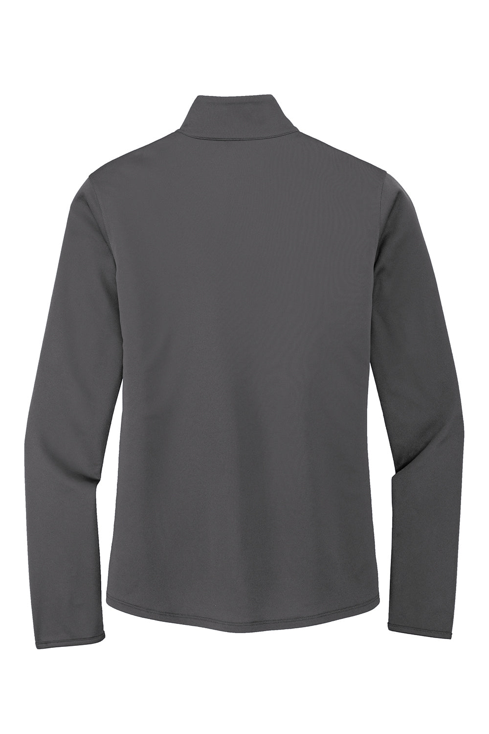 Port Authority LK584 Womens Silk Touch Performance Moisture Wicking 1/4 Zip Sweatshirt Steel Grey/Black Flat Back