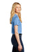 Port Authority LK585 Womens Moisture Wicking Shadow Stripe Short Sleeve Polo Shirt Carolina Blue Model Side