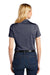 Port Authority LK585 Womens Moisture Wicking Shadow Stripe Short Sleeve Polo Shirt River Navy Blue Model Back