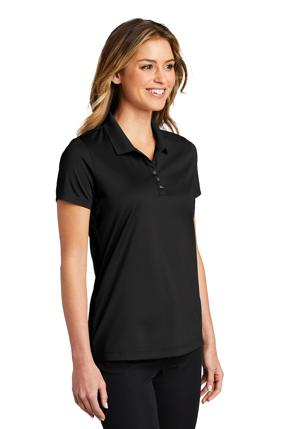 Port Authority LK587 Womens Eclipse Moisture Wicking Short Sleeve Polo Shirt Deep Black Model 3q