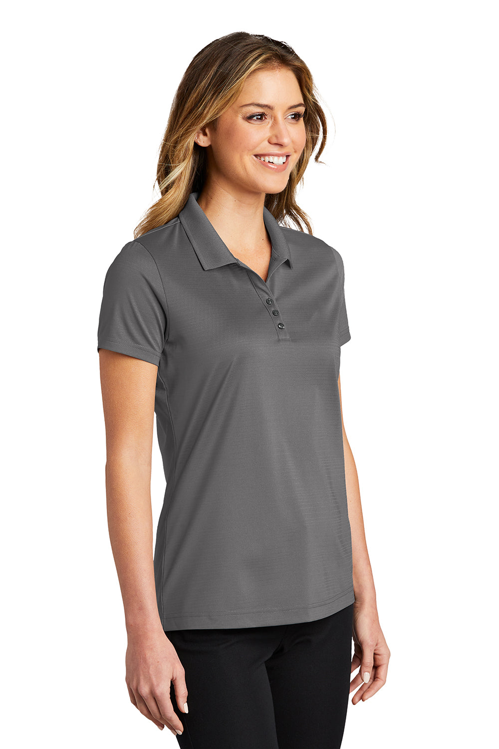 Port Authority LK587 Womens Eclipse Moisture Wicking Short Sleeve Polo Shirt Shadow Grey Model 3q