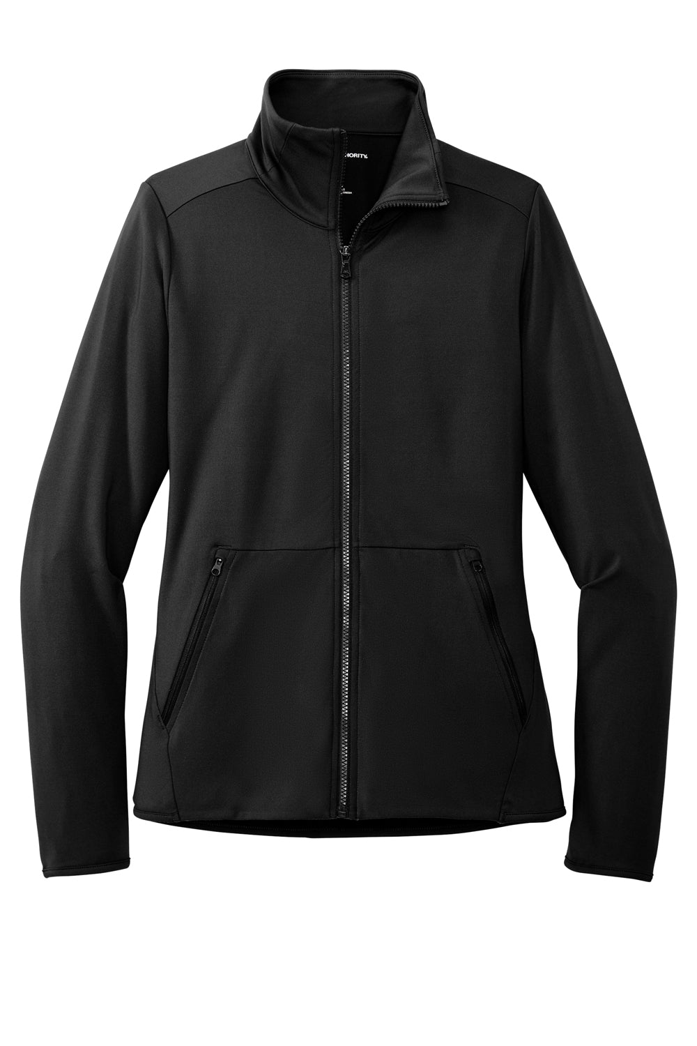 Port Authority LK595 Womens Accord Stretch Moisture Wicking Fleece Full Zip Jacket Black Flat Front