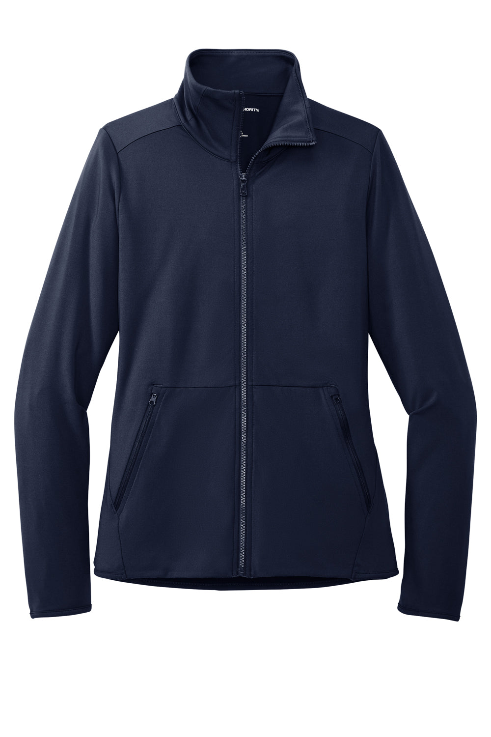 Port Authority LK595 Womens Accord Stretch Moisture Wicking Fleece Full Zip Jacket Navy Blue Flat Front