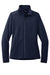 Port Authority LK595 Womens Accord Stretch Moisture Wicking Fleece Full Zip Jacket Navy Blue Flat Front