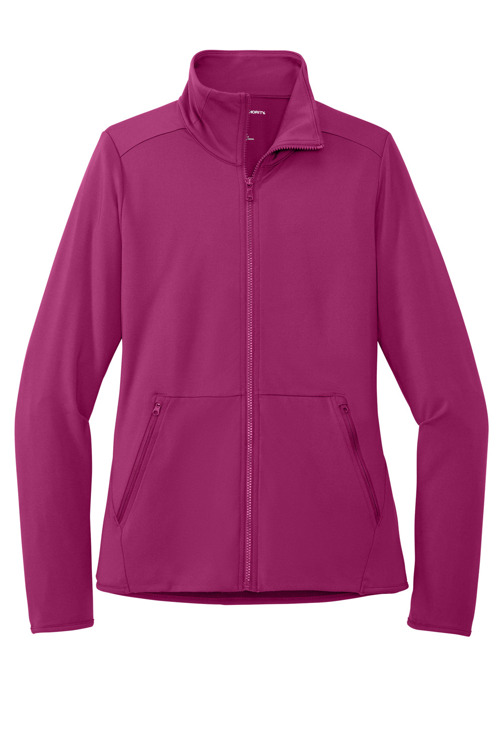 Port Authority LK595 Womens Accord Stretch Moisture Wicking Fleece Full Zip Jacket Wine Flat Front