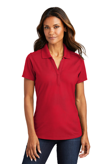 Port Authority LK600 Womens EZPerformance Moisture Wicking Short Sleeve Polo Shirt Apple Red Model Front