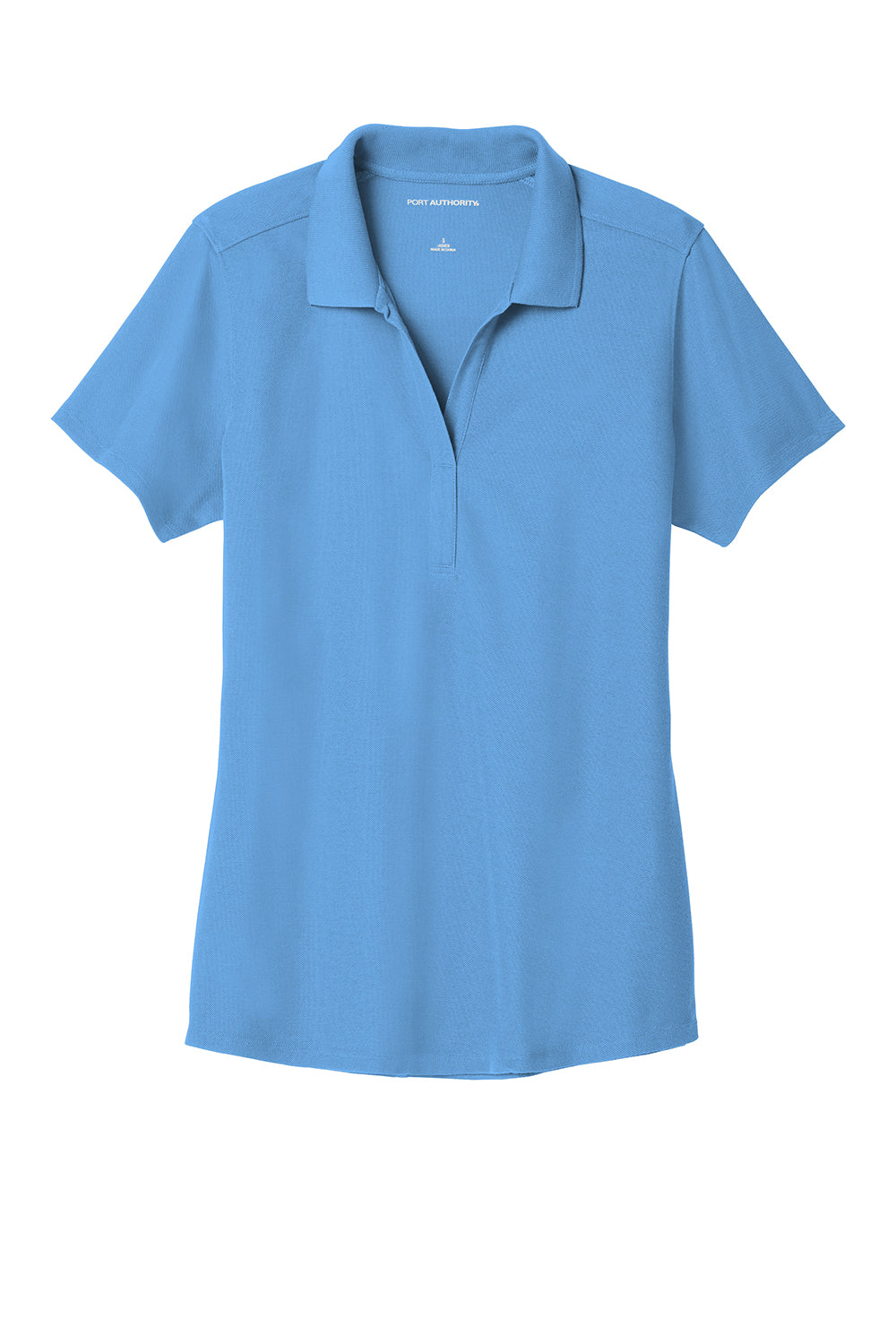 Port Authority LK600 Womens EZPerformance Moisture Wicking Short Sleeve Polo Shirt Carolina Blue Flat Front