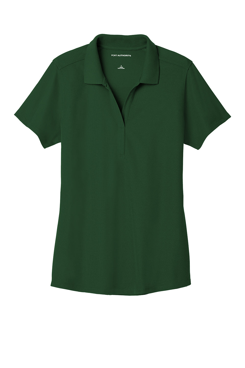 Port Authority LK600 Womens EZPerformance Moisture Wicking Short Sleeve Polo Shirt Deep Forest Green Flat Front