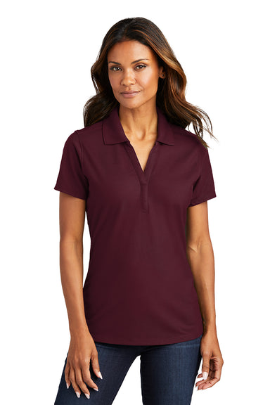 Port Authority LK600 Womens EZPerformance Moisture Wicking Short Sleeve Polo Shirt Maroon Model Front