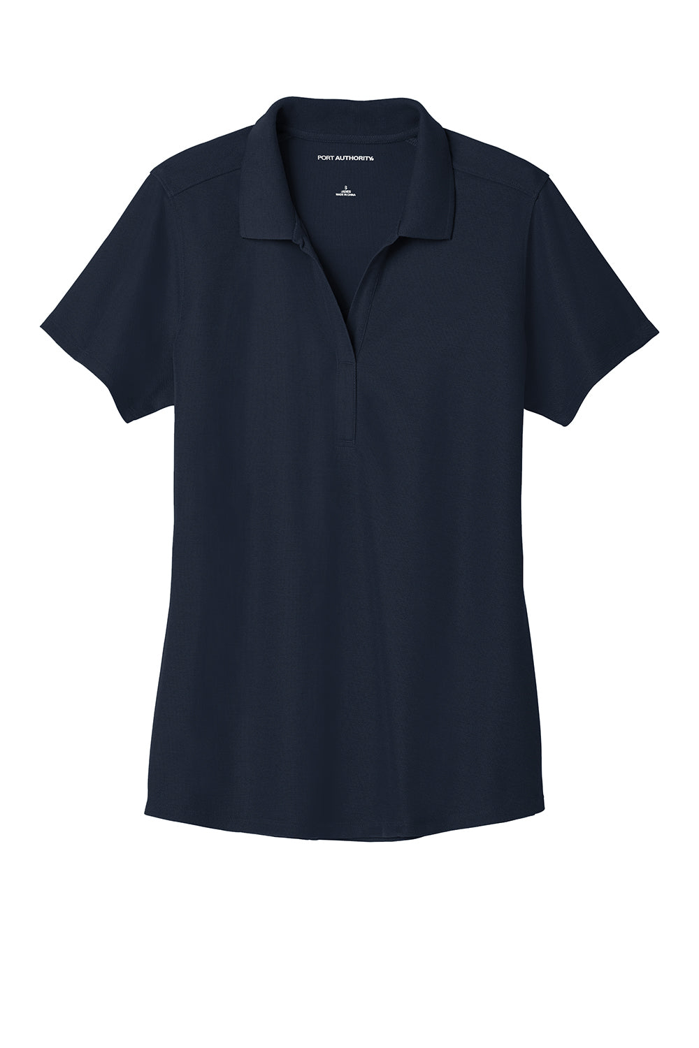 Port Authority LK600 Womens EZPerformance Moisture Wicking Short Sleeve Polo Shirt Navy Blue Flat Front