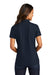 Port Authority LK600 Womens EZPerformance Moisture Wicking Short Sleeve Polo Shirt Navy Blue Model Back