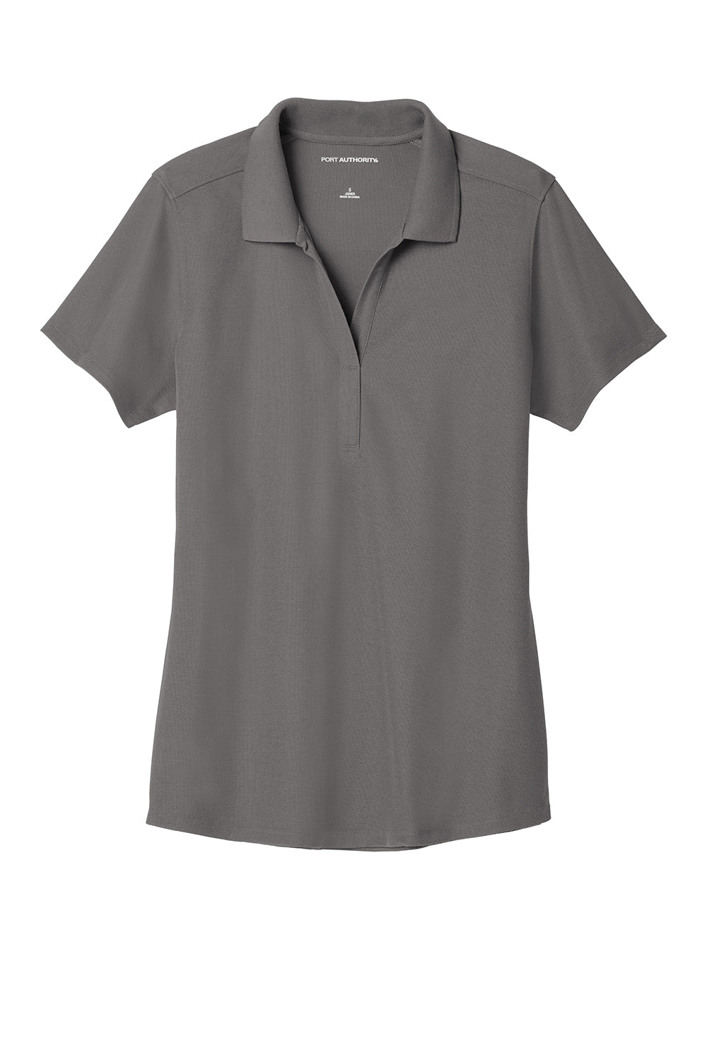 Port Authority LK600 Womens EZPerformance Moisture Wicking Short Sleeve Polo Shirt Sterling Grey Flat Front