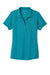 Port Authority LK600 Womens EZPerformance Moisture Wicking Short Sleeve Polo Shirt Teal Blue Flat Front