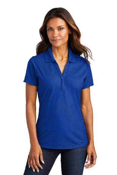 Port Authority LK600 Womens EZPerformance Moisture Wicking Short Sleeve Polo Shirt True Royal Blue Model Front