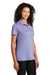 Port Authority LK646 Womens Gingham Moisture Wicking Short Sleeve Polo Shirt True Navy Blue/White Model 3q