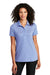 Port Authority LK646 Womens Gingham Moisture Wicking Short Sleeve Polo Shirt True Royal Blue/White Model Front